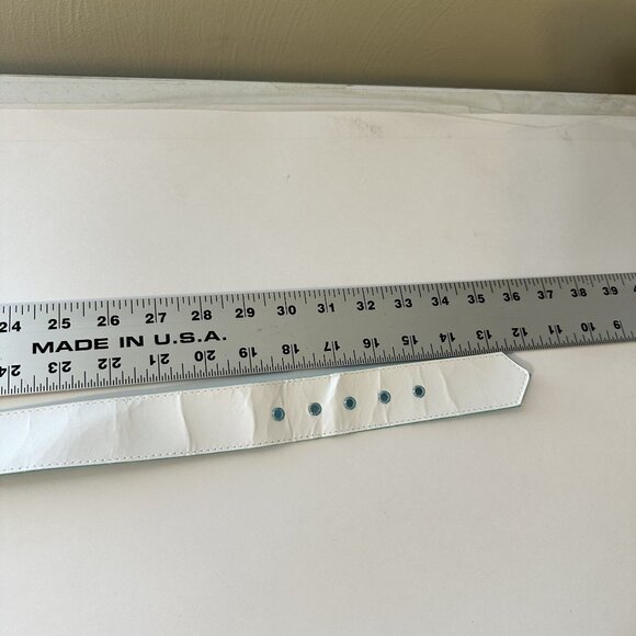 Vtg Womens Aqua Shirt Dress Belted Pockets By Vicki Waynes Midi 80s Housewife - Picture 12 of 14